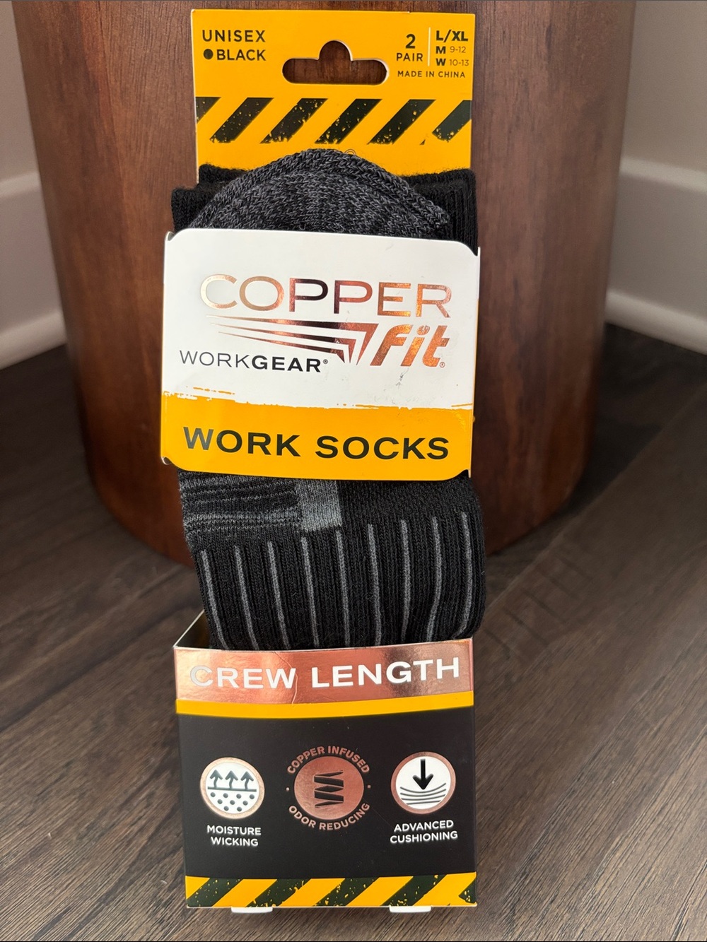 Copper Fit Work Gear socks,crew length,moisture wicking, cushion,support,tough